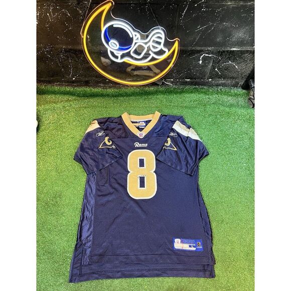 Reebok  Sam Bradford #8 St Louis Rams On‎ Field NFL Blue Jersey Men's Size Large - Picture 1 of 5